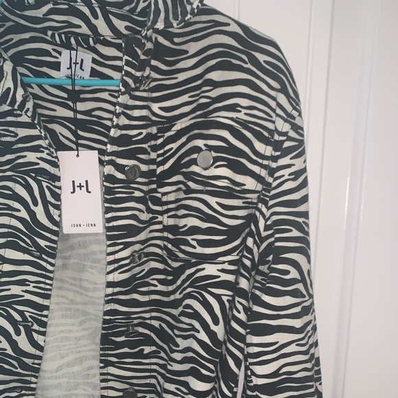 John + Jenn Jackets & Coats Zebra Print Denim Jacket Poshmark